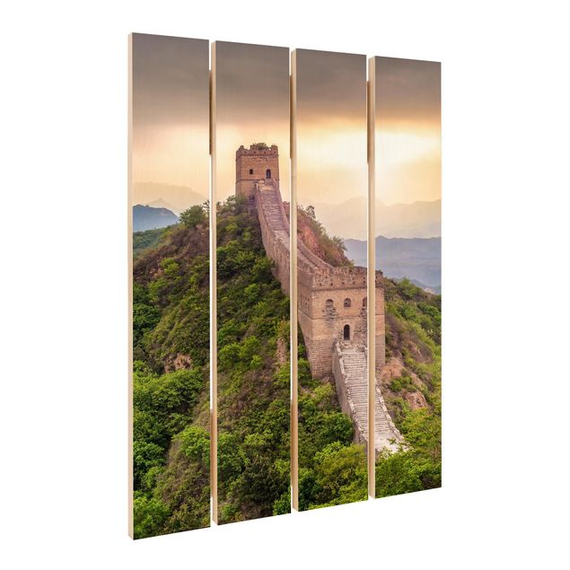 Holzbild - Die unendliche Mauer von China - Hochformat