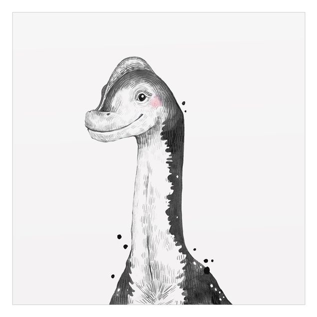 Selbstklebende Fensterbilder Dino Zeichnung - Brachiosaurus