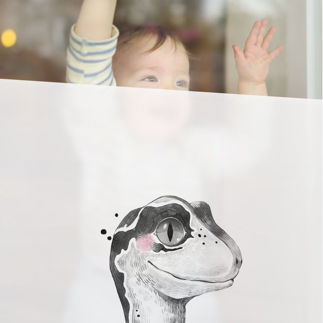 Fensterfolie Dino Zeichnung - Raptor