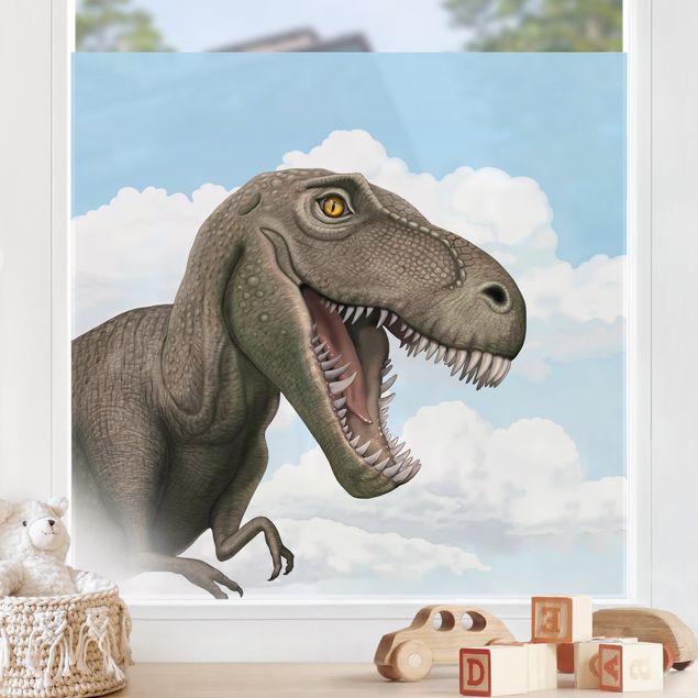 Fensterfolie Farbig Dinosaurier T - Rex