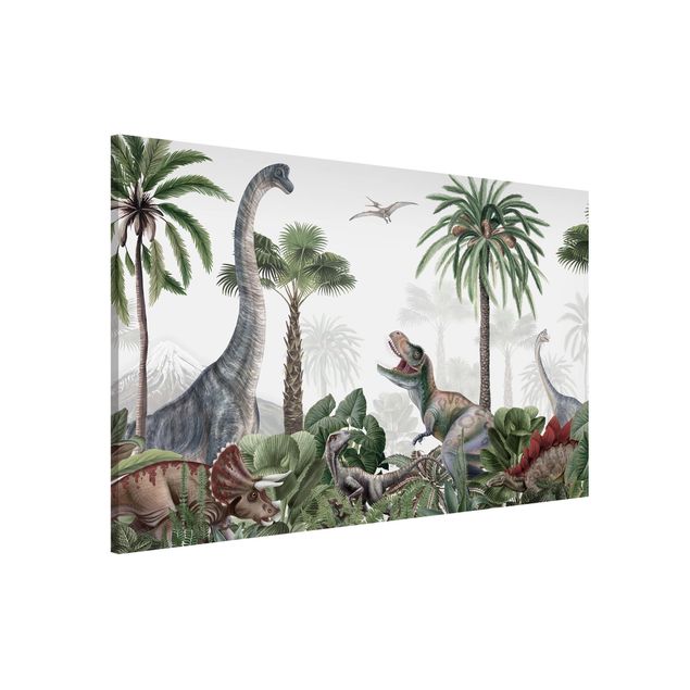 Wandbilder Tiere Dinosauriergiganten im Dschungel