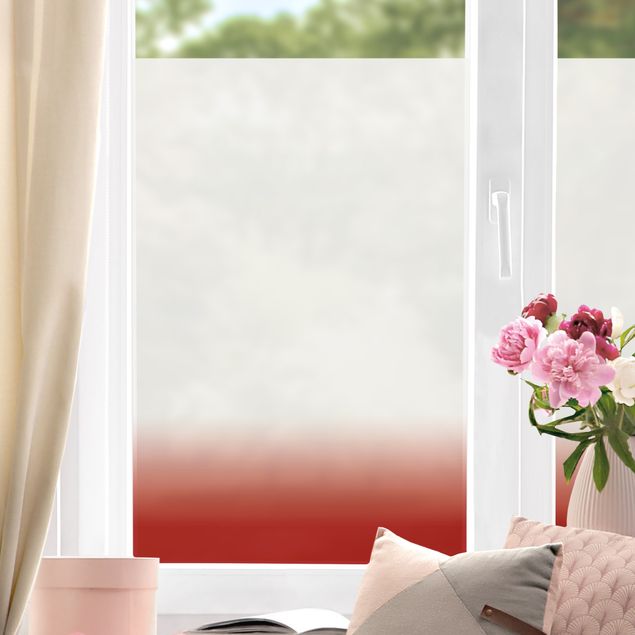 Fensterfolie Wohnzimmer Dip-Dye Rot