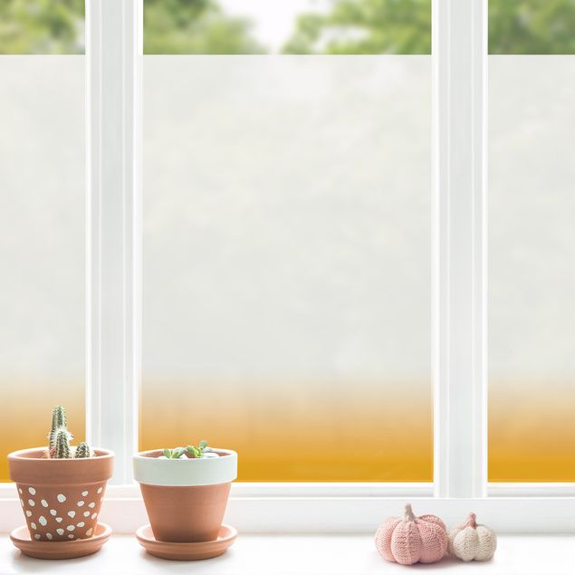 Fensterfolie Wohnzimmer Dip-Dye Warmes Gelb