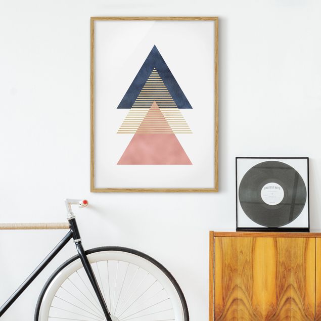 Bilder mit Rahmen abstrakt Drei Dreiecke