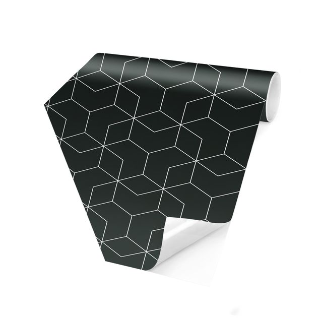 Hexagon Tapete Dreidimensionale Würfel Muster