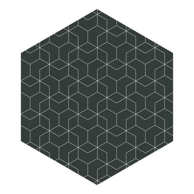 Fototapete schwarz Dreidimensionale Würfel Muster