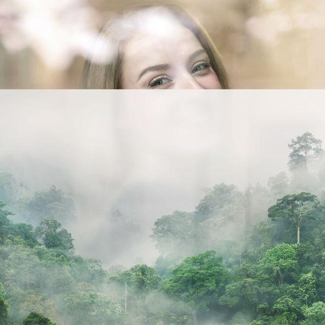 XXL Fensterbilder Dschungel im Nebel