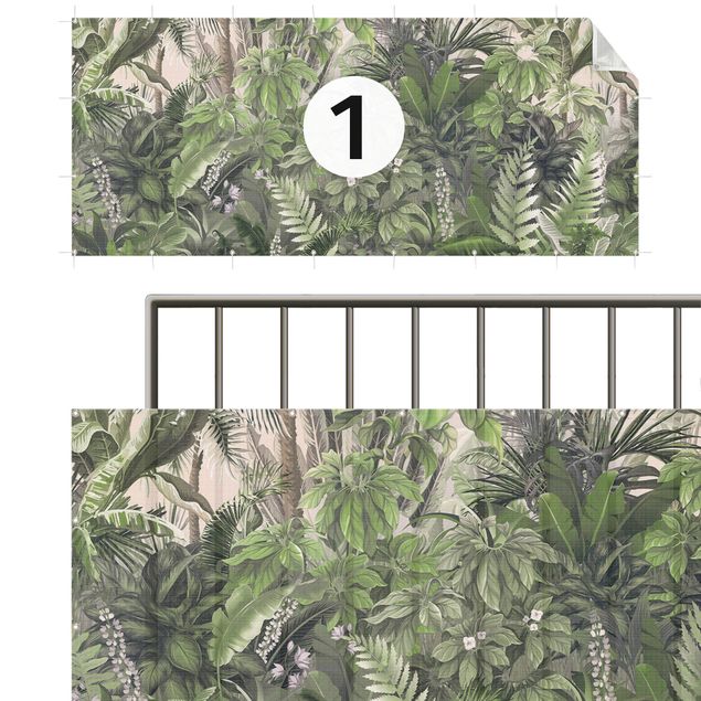Sichtschutz Matte Balkon Dschungelpflanzen in Grün