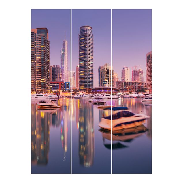 Flächenvorhang 6er Set Dubai Skyline und Marina
