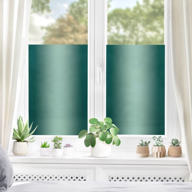 XXL Fensterbilder Dunkel Grüner Farbverlauf