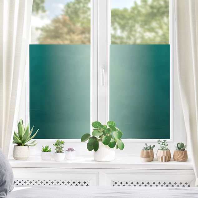 Fensterfolie - Sichtschutz - Dunkel Grüner Farbverlauf - Fensterbilder