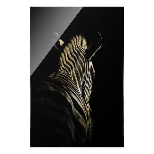 Bilder für die Wand Dunkle Zebra Silhouette