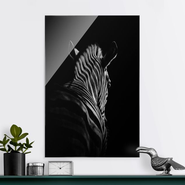 Wandbilder Tiere Dunkle Zebra Silhouette