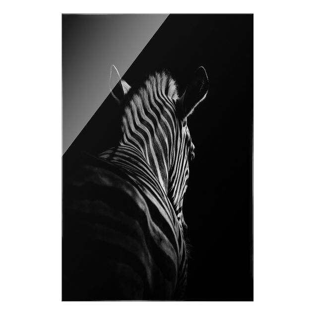 Bilder für die Wand Dunkle Zebra Silhouette