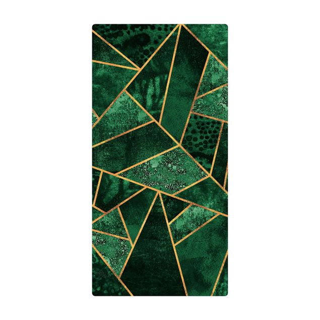 Teppich Esszimmer Dunkler Smaragd mit Gold