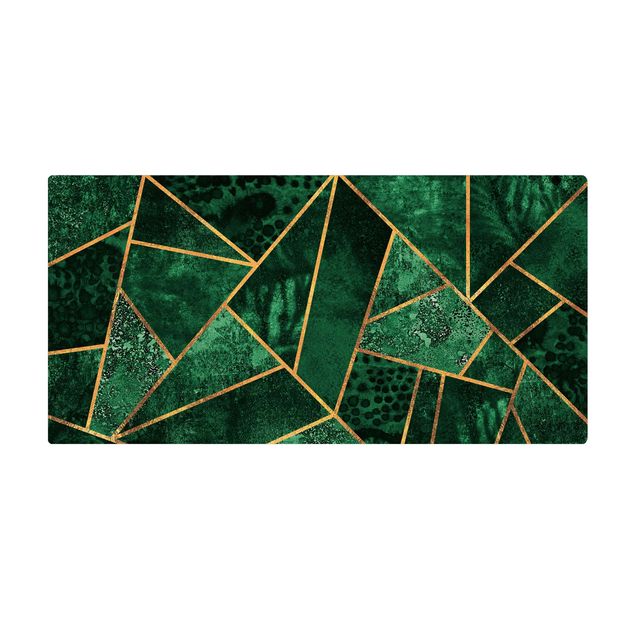 Teppich Esszimmer Dunkler Smaragd mit Gold