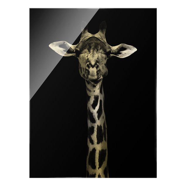 Bilder für die Wand Dunkles Giraffen Portrait