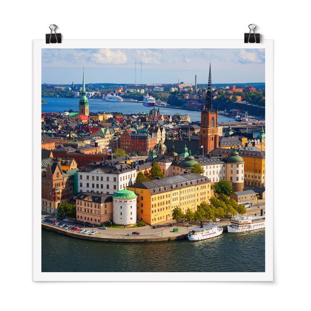 Poster - Stockholm in Schweden - Quadrat 1:1