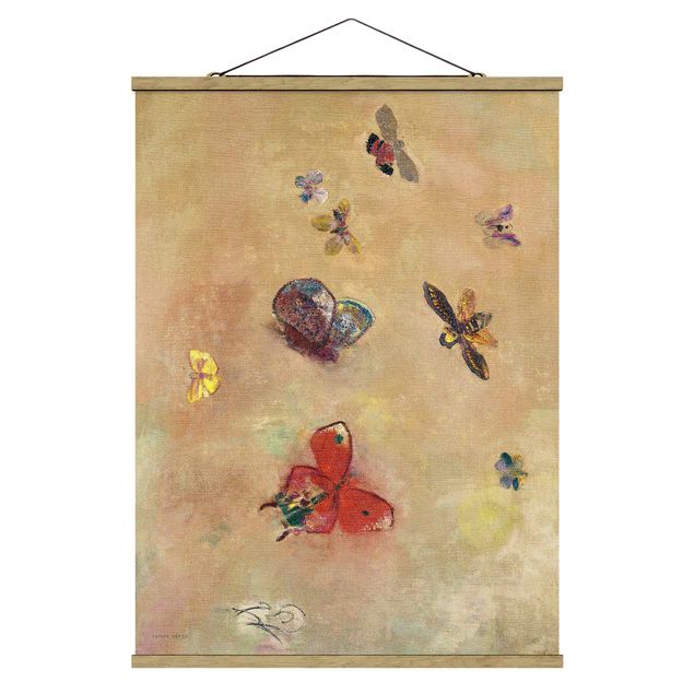 Stoffbilder mit Holzleisten Odilon Redon - Bunte Schmetterlinge