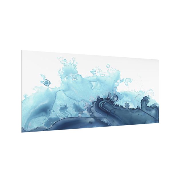 Spritzschutz Welle Aquarell Blau I