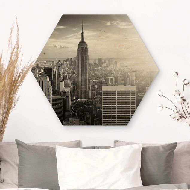 Holzbilder modern Manhattan Skyline
