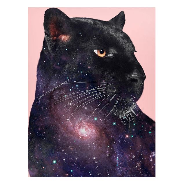 Magnettafel Tiere Panther mit Galaxie