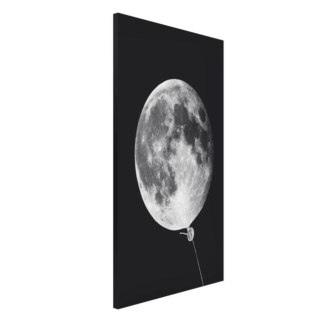 Magnettafel schwarz Luftballon mit Mond