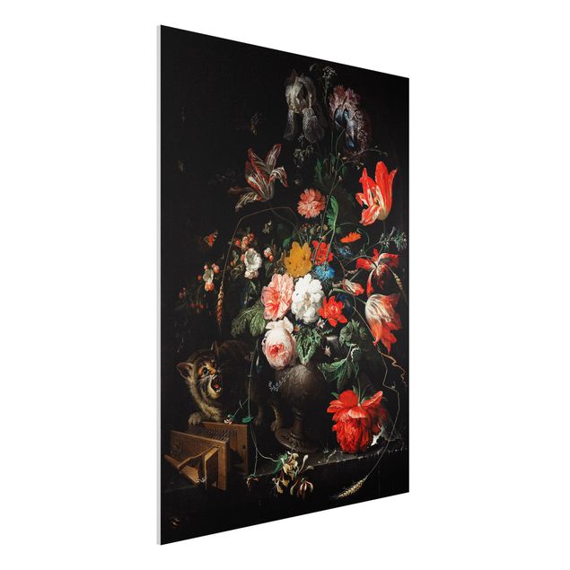 Wandbilder Tiere Abraham Mignon - Das umgeworfene Bouquet