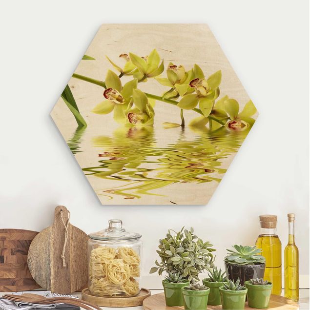 Moderne Holzbilder Elegant Orchid Waters