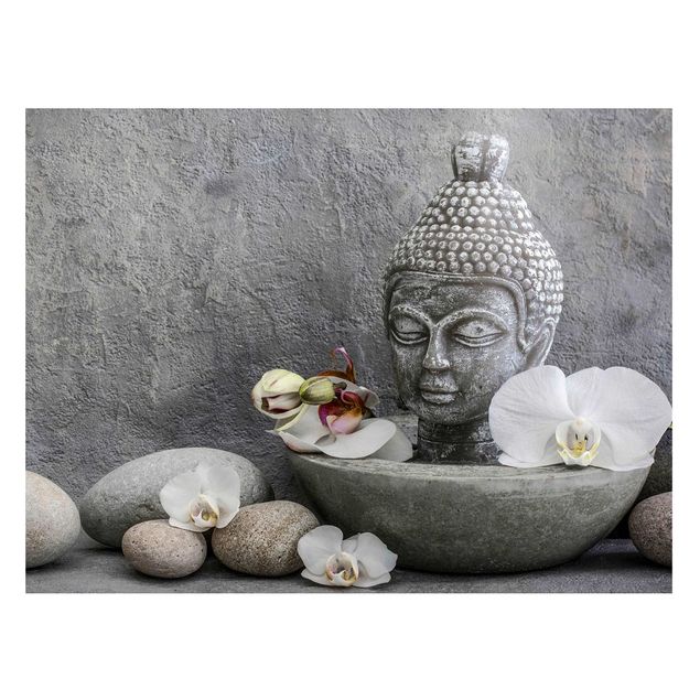Wandbilder Zen Buddha, Orchideen und Steine