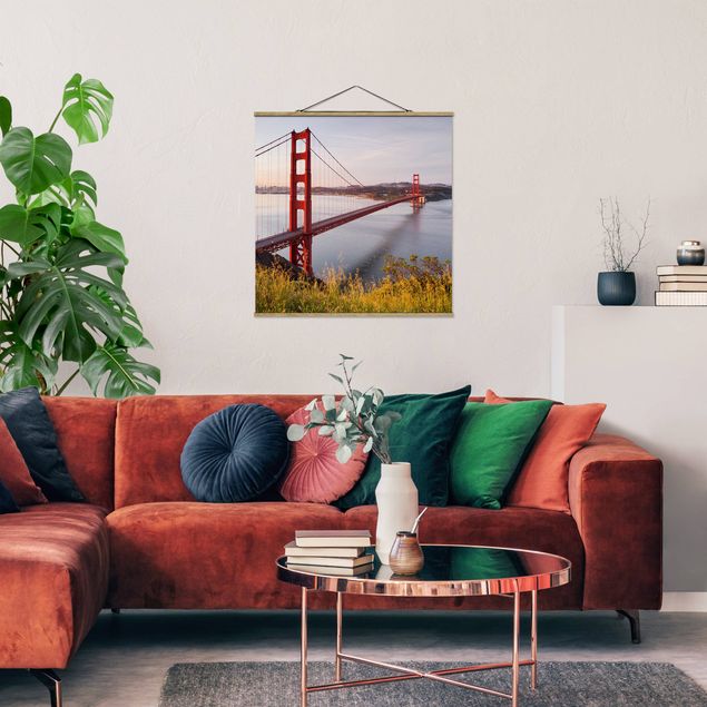 Stoffbilder mit Holzleisten Golden Gate Bridge in San Francisco