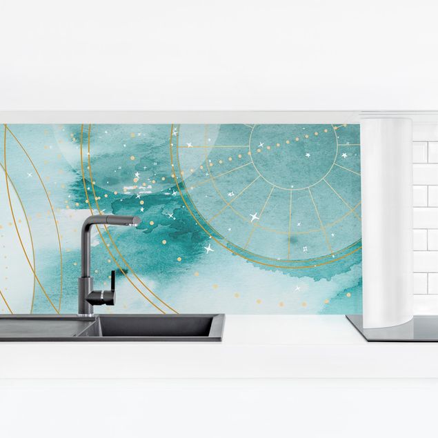 Küchenrückwand abstrakt Magischer goldener Sternenhimmel II