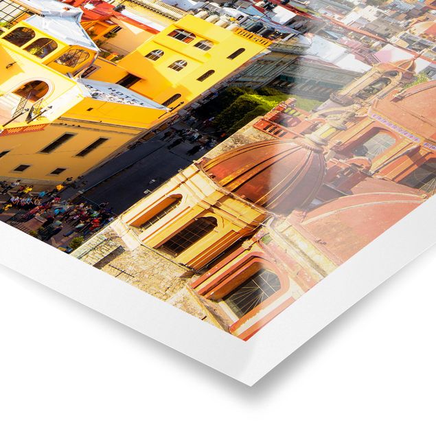 Poster - Bunte Häuser Guanajuato - Hochformat 3:4