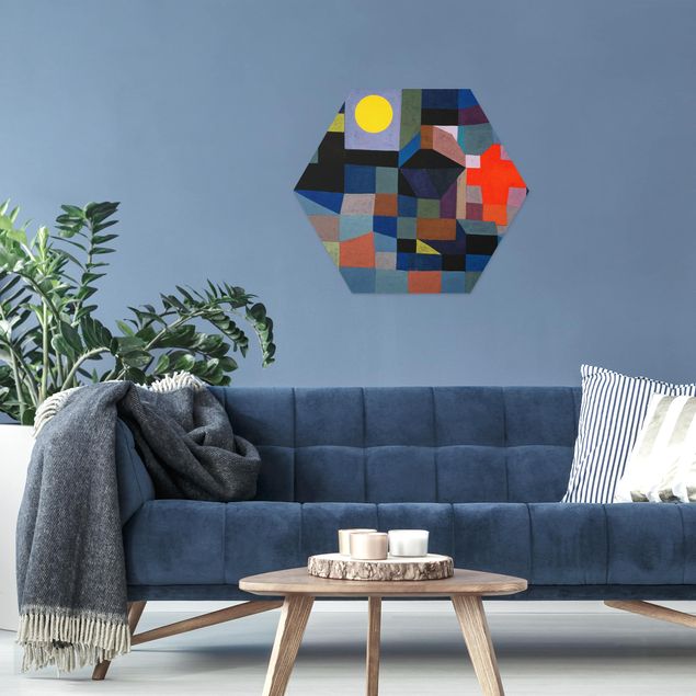Wandbilder abstrakt Paul Klee - Feuer bei Vollmond