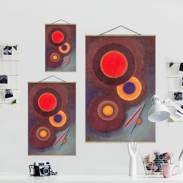 Stoffbilder zum Aufhängen Wassily Kandinsky - Kreise und Linien