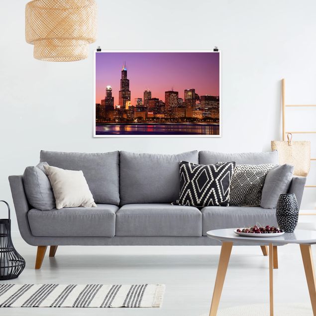 Poster - Chicago Skyline - Querformat 2:3