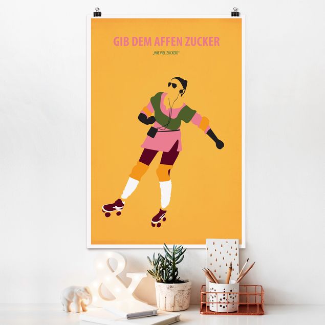 Poster Illustration Filmposter Gib dem Affen Zucker