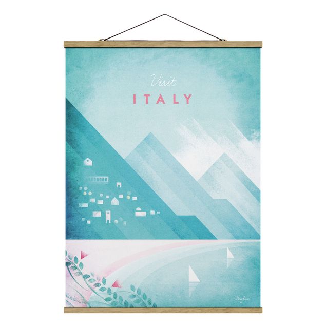 Stoffbild mit Posterleisten - Reiseposter - Italien - Hochformat 3:4