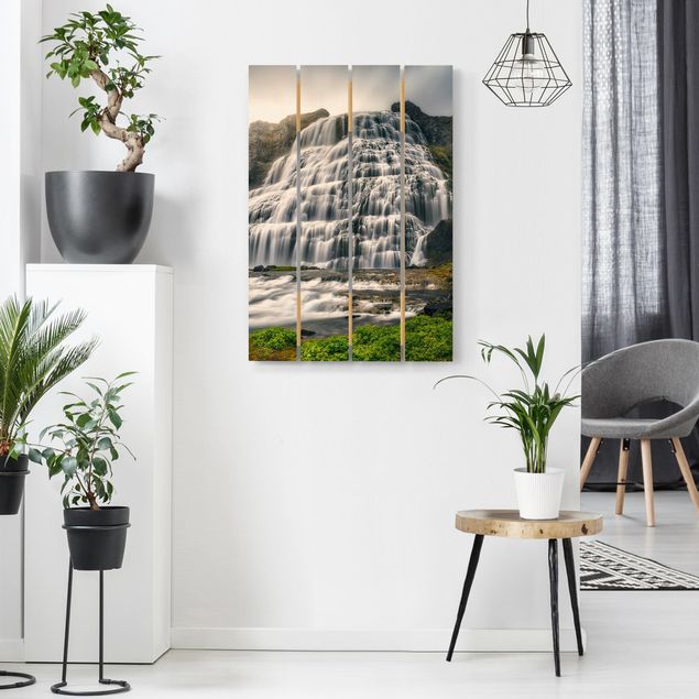 Moderne Holzbilder Dynjandi Wasserfall