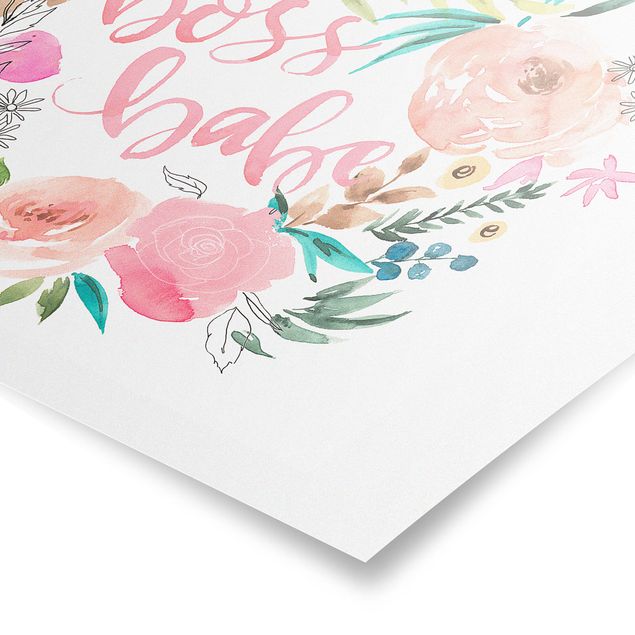 Poster bestellen Rosa Blüten - Boss Babe