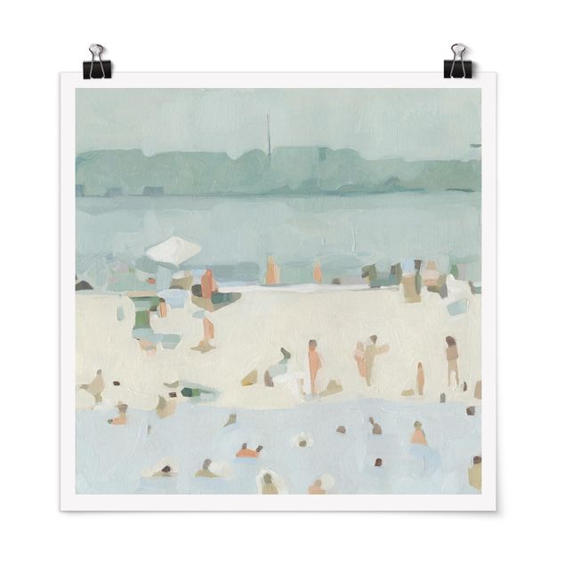 Poster - Sandbank im Meer I - Quadrat 1:1