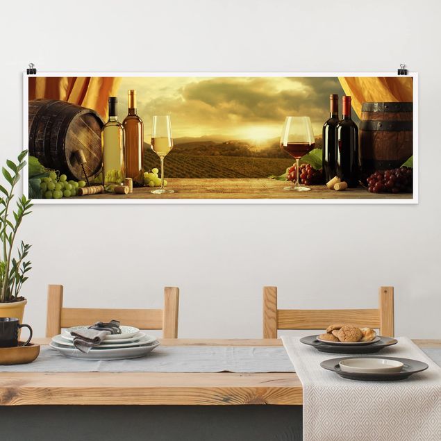Poster Landschaft Wein mit Ausblick