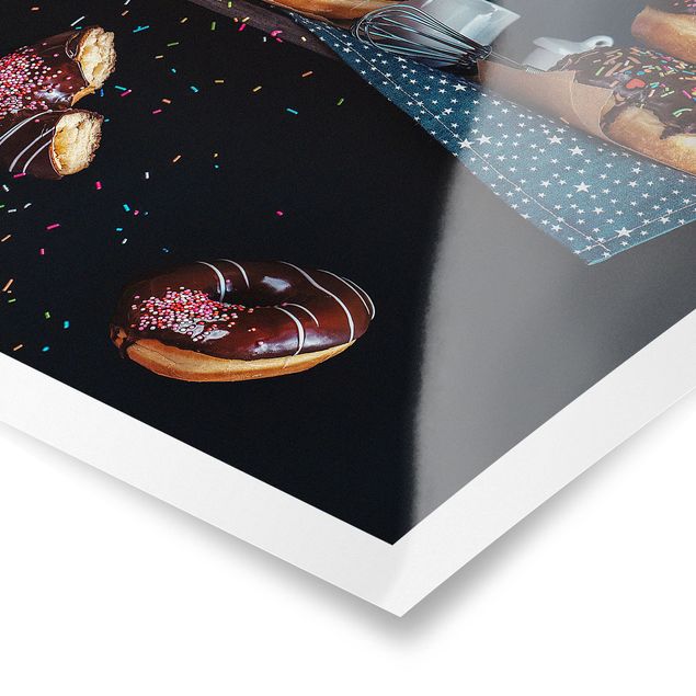 Poster - Donuts vom Küchenregal - Quadrat 1:1
