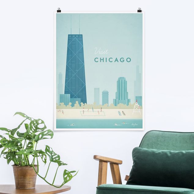 Poster Illustration Reiseposter - Chicago