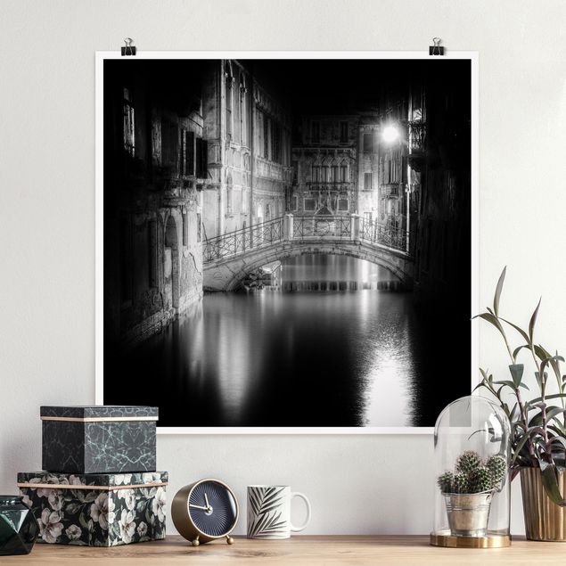 Poster - Brücke Venedig - Quadrat 1:1