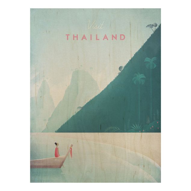 Holzbild maritim Reiseposter - Thailand