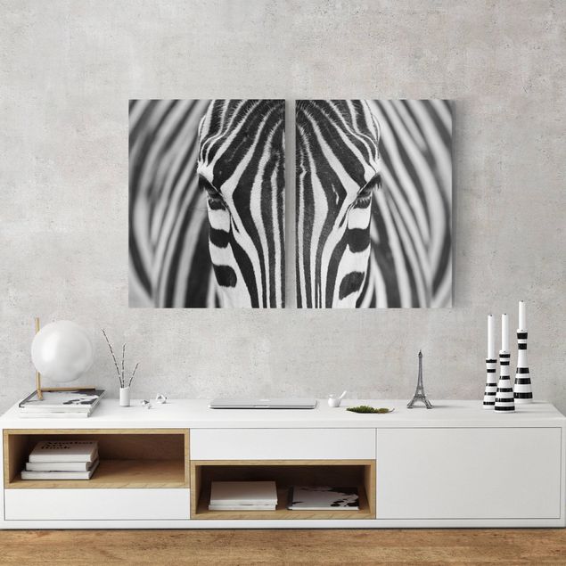 Wandbilder Tiere Zebra Look