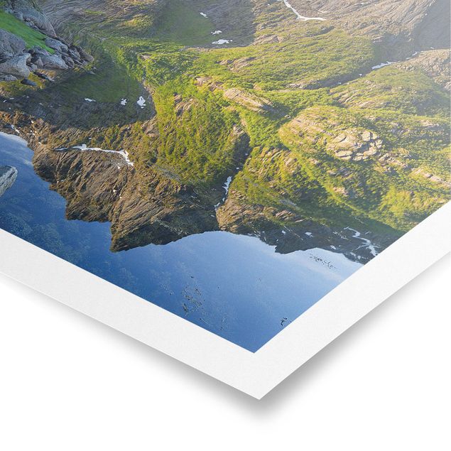 Poster kaufen Berglandschaft mit Wasserspiegelung in Norwegen