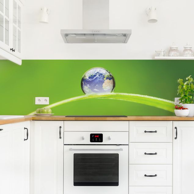 Küchenrückwand Glas Motiv Blumen Grüne Hoffnung