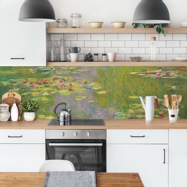 Küchenrückwände Platte Claude Monet - Grüne Seerosen
